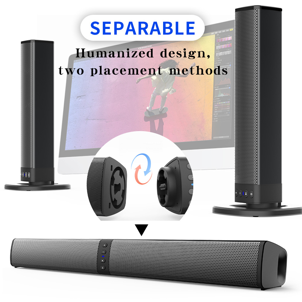 Audio Music Spotify - 取り外し可能なサウンドバー Bluetoothスピーカー 家庭用・屋外用 テレビ・コンピューター用サウンドバー オーディオ機器供給